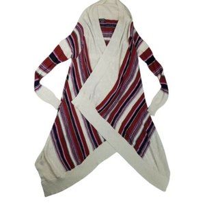 Eddie Bauer Women Size M/L Waterfall Open Front Striped Cardigan Southwest color